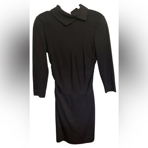 VINTAGE LOUIS FERAUD WOMENS BLACK FITTED DRESS SIZE 6